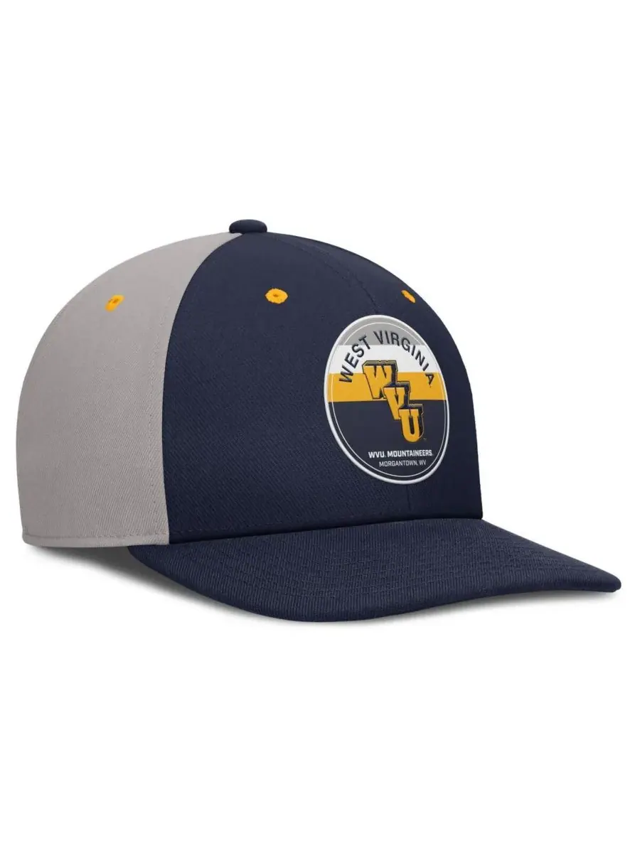 Nike Мужская бейсболка West Virginia Mountaineers Prep Pro Performance Snapback темно-синего/серого — изображение 3 из 4