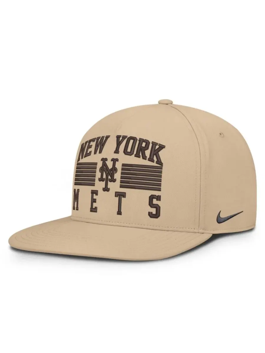 Бейсболка с высокой тульей и плоским козырьком New York Mets Desert Pro AeroBill Dri-FIT Nike — изображение 1 из 5, хаки