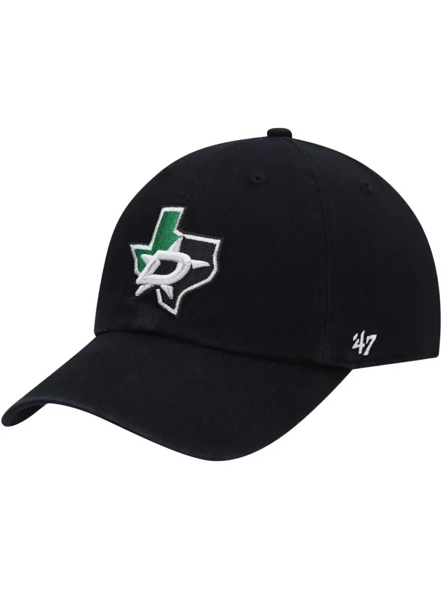 '47 Brand Мужская черная регулируемая кепка Dallas Stars Clean Up — изображение 1 из 4, черный