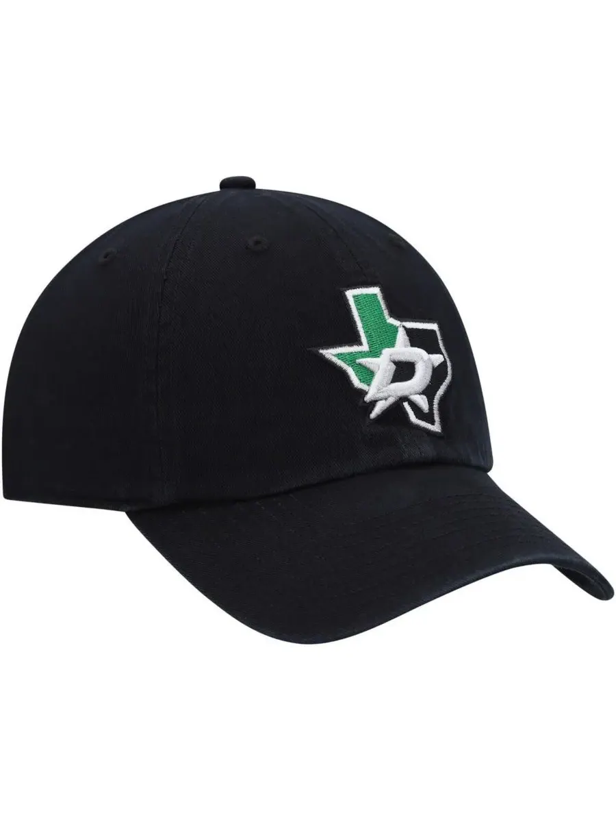 '47 Brand Мужская черная регулируемая кепка Dallas Stars Clean Up — изображение 3 из 4, черный
