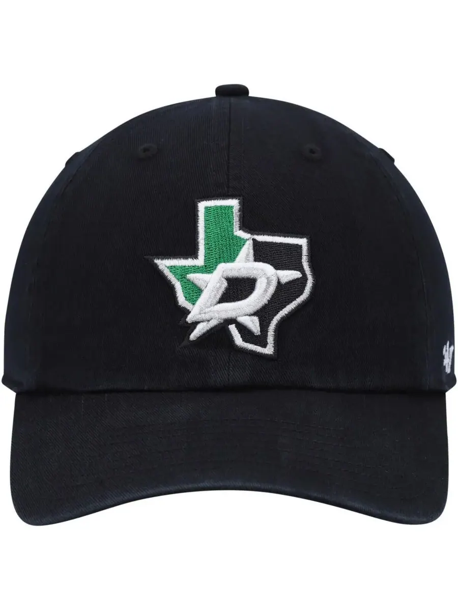 '47 Brand Мужская черная регулируемая кепка Dallas Stars Clean Up — изображение 4 из 4, черный