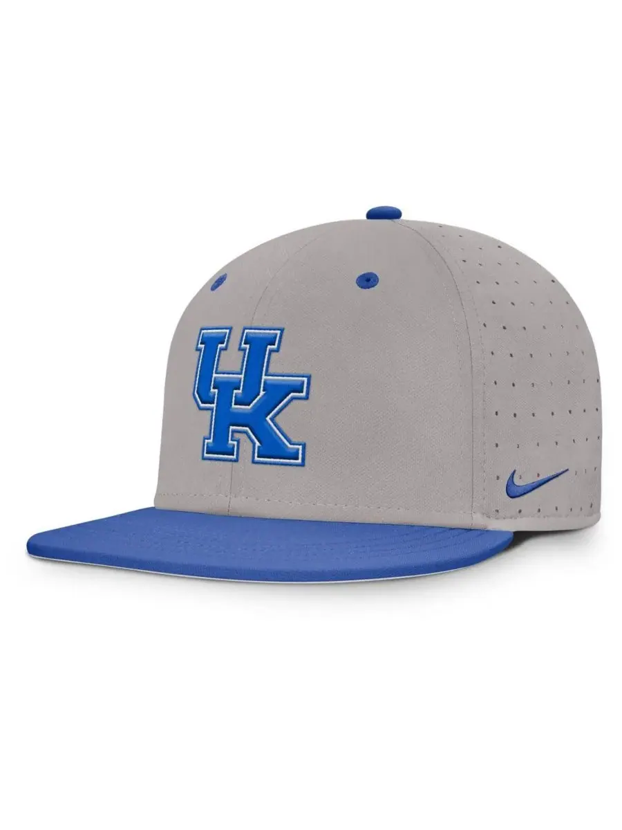 Nike Мужская серая бейсболка Kentucky Wildcats On-Field Dugout True Performance Fitted Hat — изображение 1 из 5, серый
