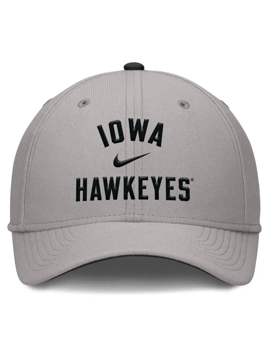 Nike Мужская серая бейсболка Iowa Hawkeyes Rise Prep Performance Flex Hat — изображение 2 из 4, серый