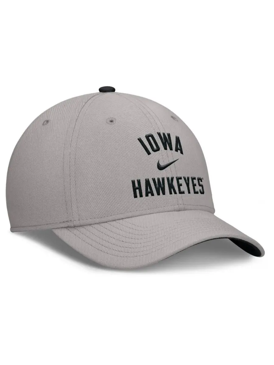 Nike Мужская серая бейсболка Iowa Hawkeyes Rise Prep Performance Flex Hat — изображение 3 из 4, серый