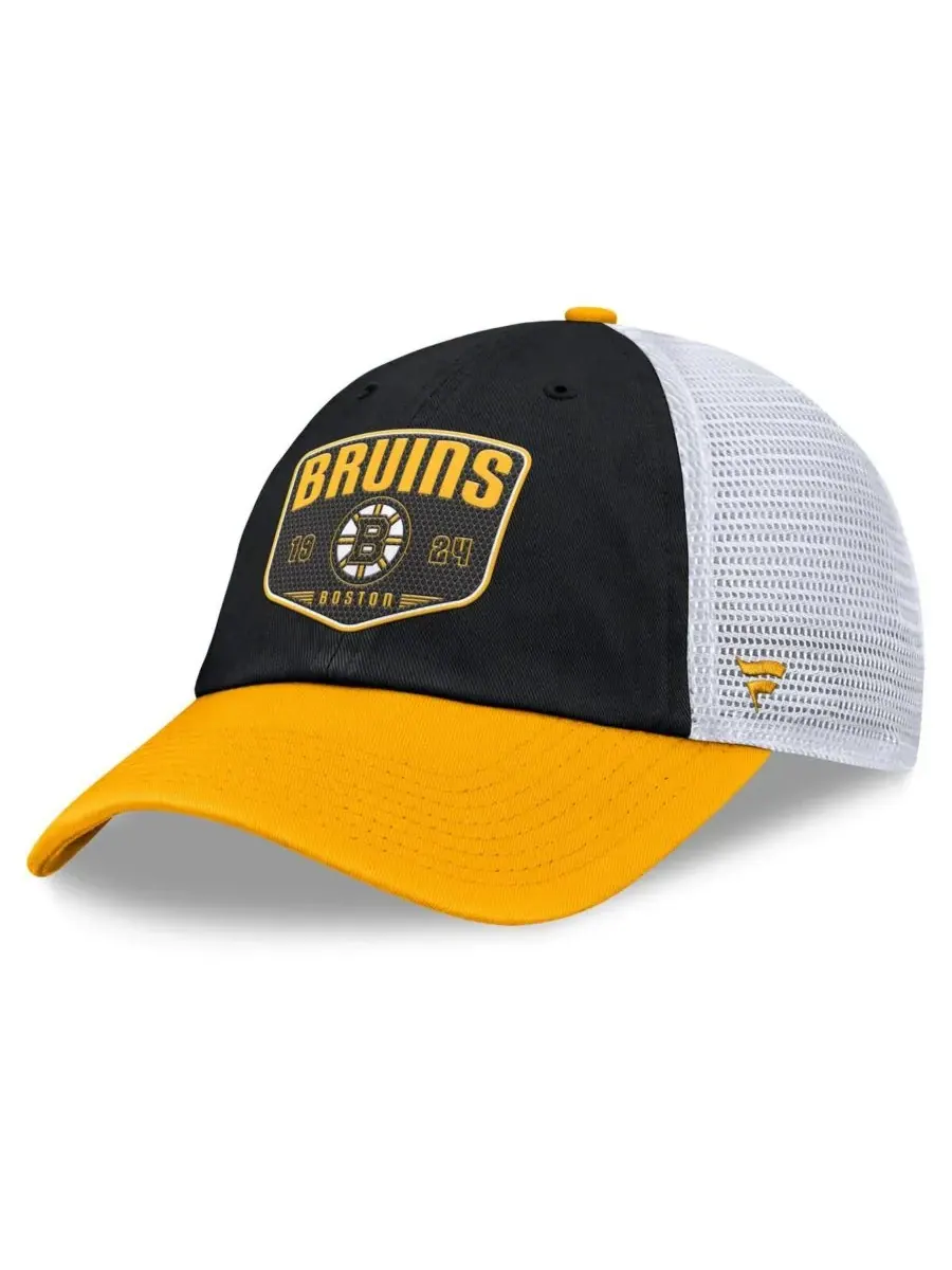 Fanatics Мужская черная регулируемая кепка-тракер Boston Bruins Fundamental One-Time Trucker — изображение 1 из 4, черный