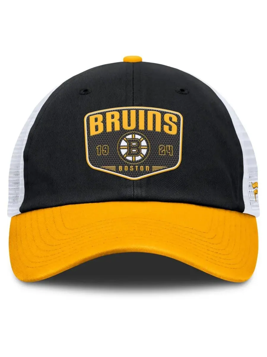 Fanatics Мужская черная регулируемая кепка-тракер Boston Bruins Fundamental One-Time Trucker — изображение 2 из 4, черный