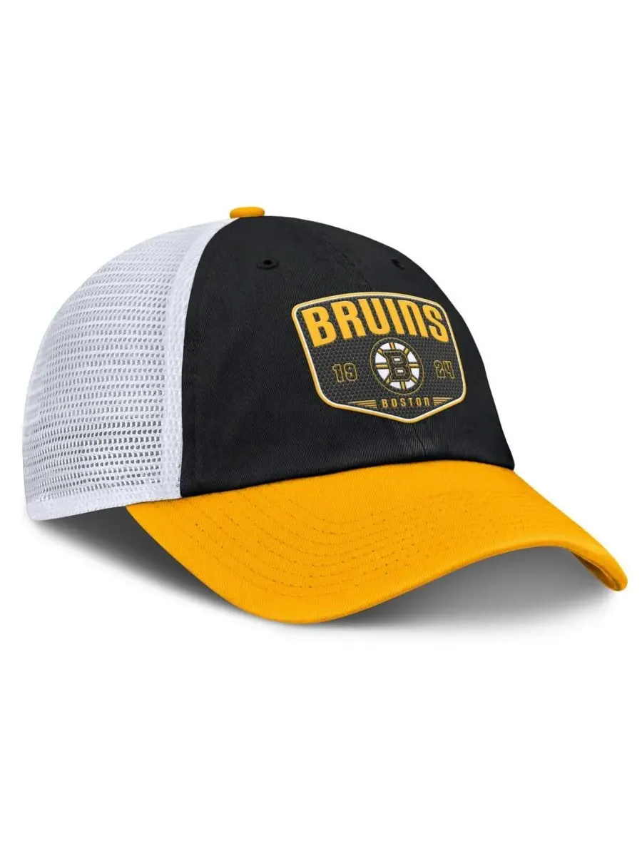 Fanatics Мужская черная регулируемая кепка-тракер Boston Bruins Fundamental One-Time Trucker — изображение 3 из 4, черный