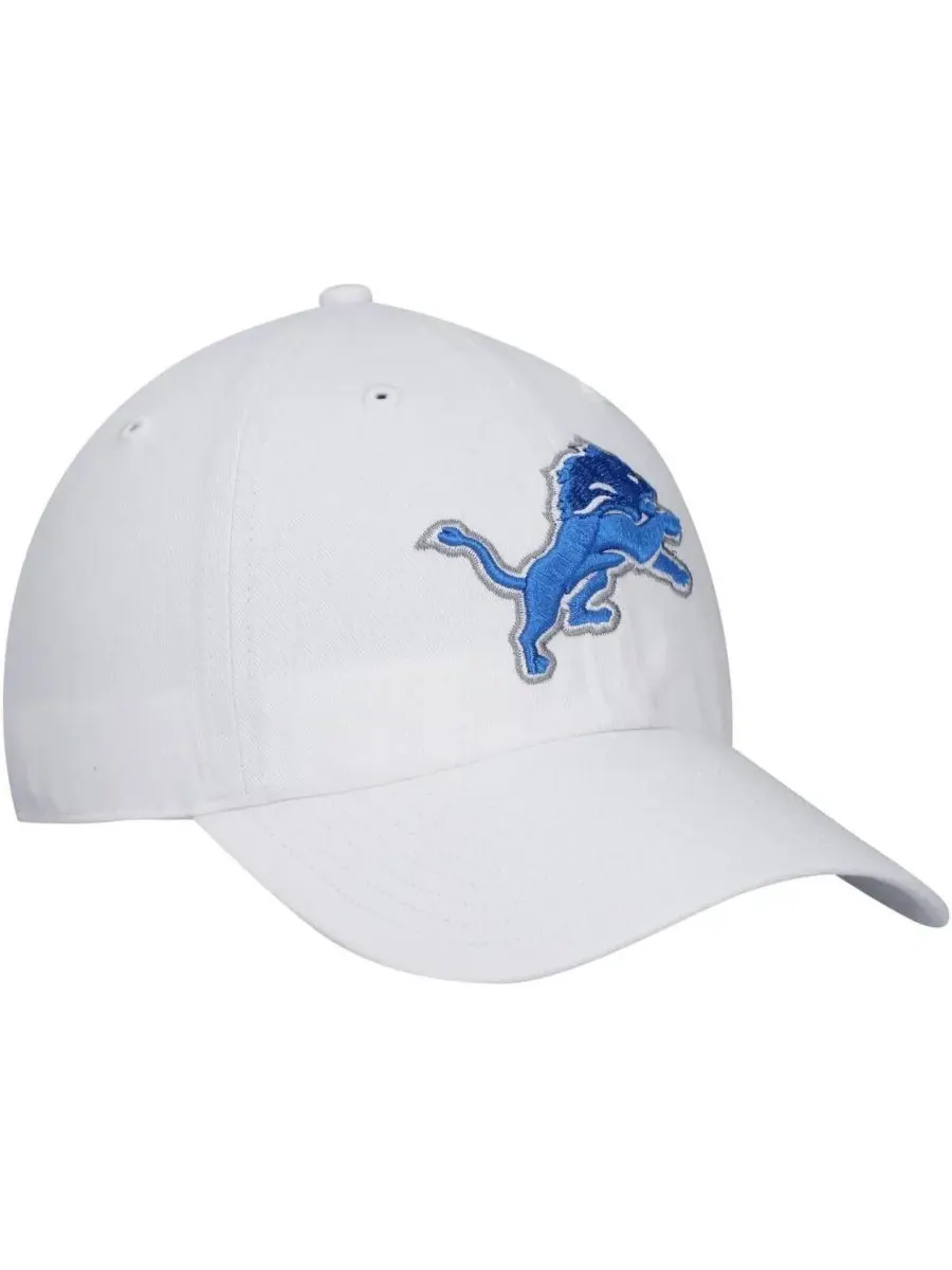 '47 Brand Мужская белая регулируемая бейсболка Detroit Lions Clean Up — изображение 3 из 4, белый