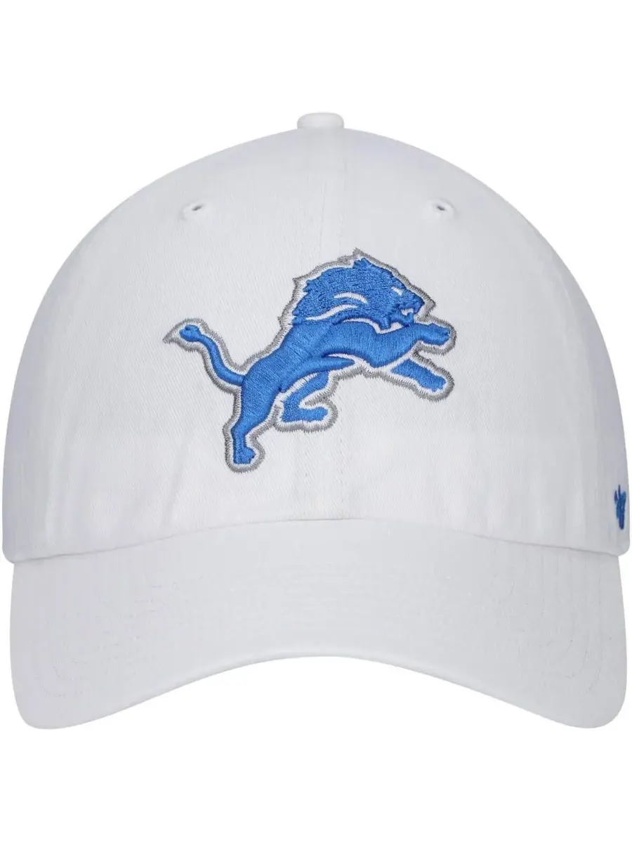 '47 Brand Мужская белая регулируемая бейсболка Detroit Lions Clean Up — изображение 4 из 4, белый