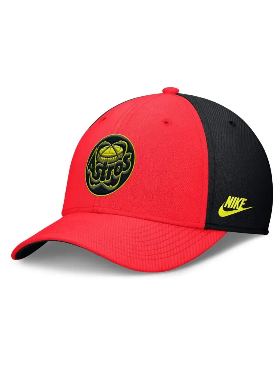 Nike Мужская кепка Houston Astros Neon 90s Rise Swoosh Flex — изображение 1 из 5, черный