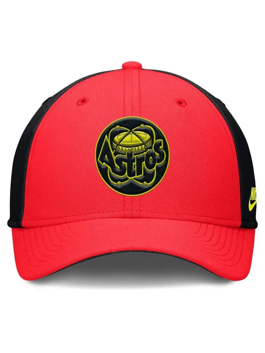 Nike Мужская кепка Houston Astros Neon 90s Rise Swoosh Flex — изображение 2 из 5, черный