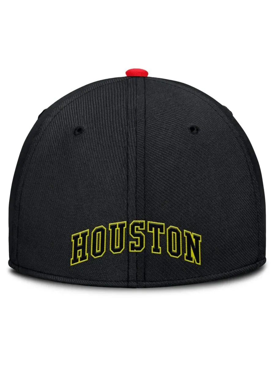 Nike Мужская кепка Houston Astros Neon 90s Rise Swoosh Flex — изображение 4 из 5, черный