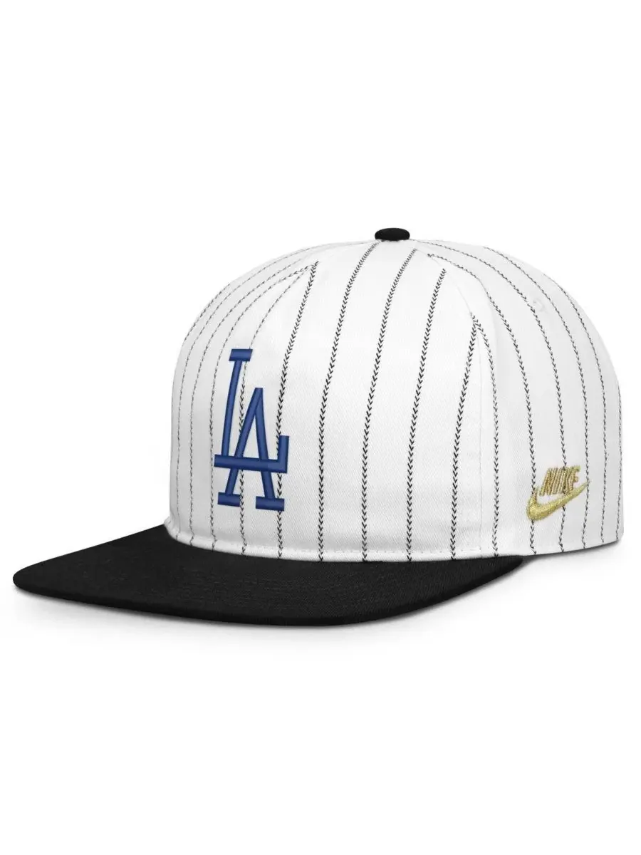 Мужская бело-черная бейсболка Los Angeles Dodgers Cooperstown Collection Pro с регулируемым — изображение 1 из 4