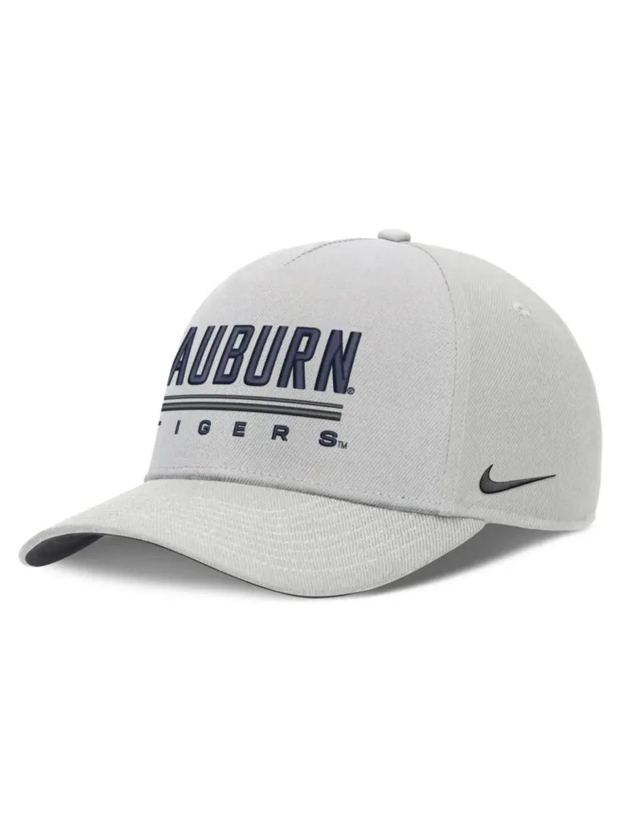 Кепка с вышивкой Auburn Tigers, модель 2026 Sideline Dri-FIT Rise Adjustable Nike — изображение 1 из 5, серый