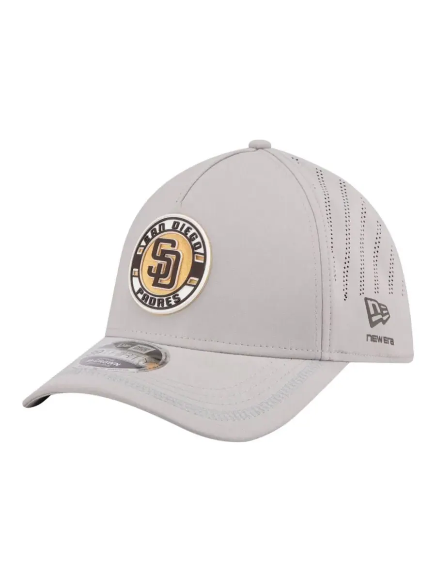 Кепка New Era San Diego Padres Patch 39THIRTY A-Frame M-Crown Perforated Flex Hat — изображение 1 из 5, серый