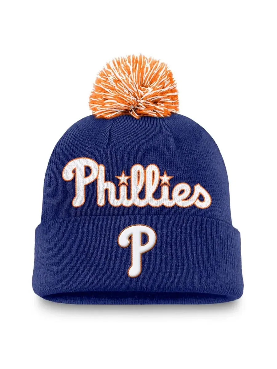 Шапка с помпоном и отворотом Philadelphia Phillies Nike — изображение 1 из 2, королевский