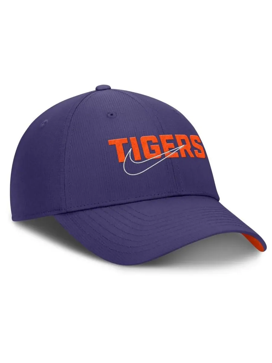 Nike Мужская фиолетовая регулируемая кепка Clemson Tigers Club Prep Performance — изображение 3 из 4, фиолетовый