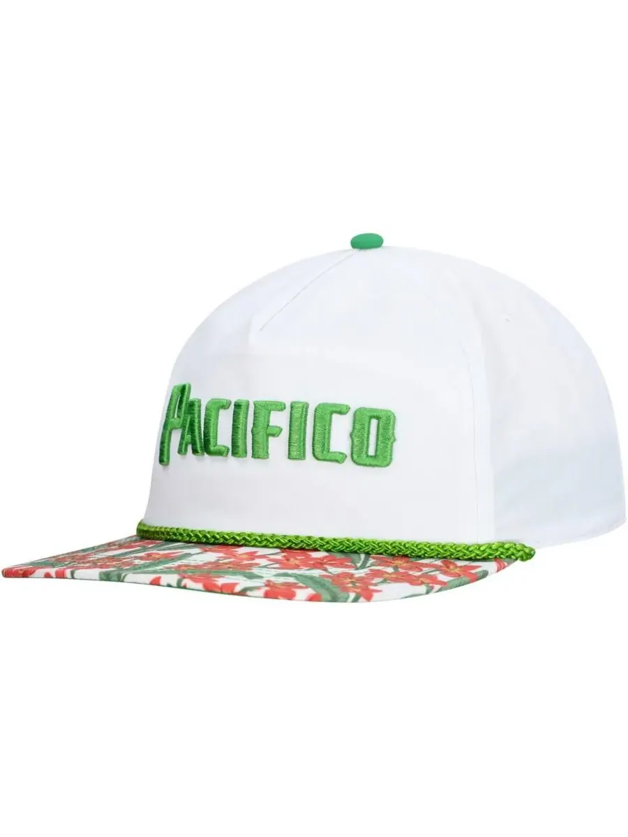 Lids Мужская белая кепка для гольфа Pacifico с цветочным узором и пивной веревкой — изображение 1 из 4, белый