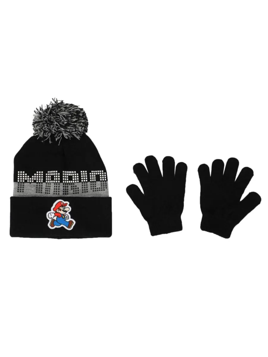 Детский набор Boys Bros Mario: шапка и перчатка SUPER MARIO — изображение 1 из 6, мульти