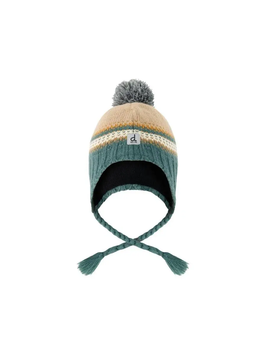 Зимняя вязаная шапка с помпоном и ушками, модель Winter Peruvian Knit Hat with Pompom Deux par Deux — изображение 1 из 5