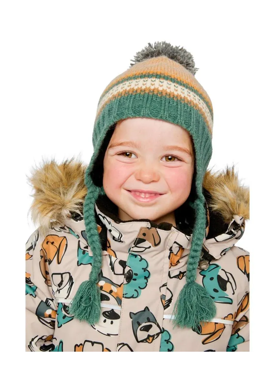 Зимняя вязаная шапка с помпоном и ушками, модель Winter Peruvian Knit Hat with Pompom Deux par Deux — изображение 2 из 5