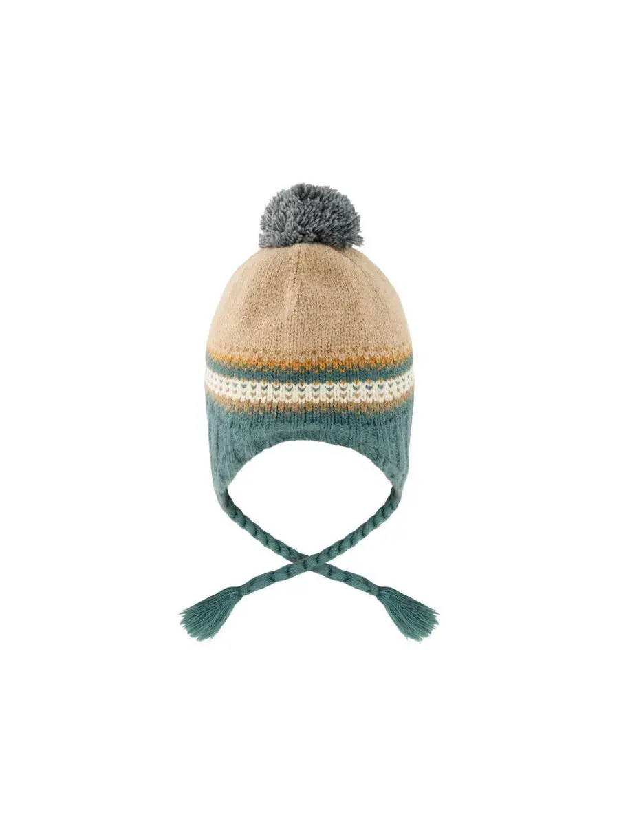 Зимняя вязаная шапка с помпоном и ушками, модель Winter Peruvian Knit Hat with Pompom Deux par Deux — изображение 3 из 5