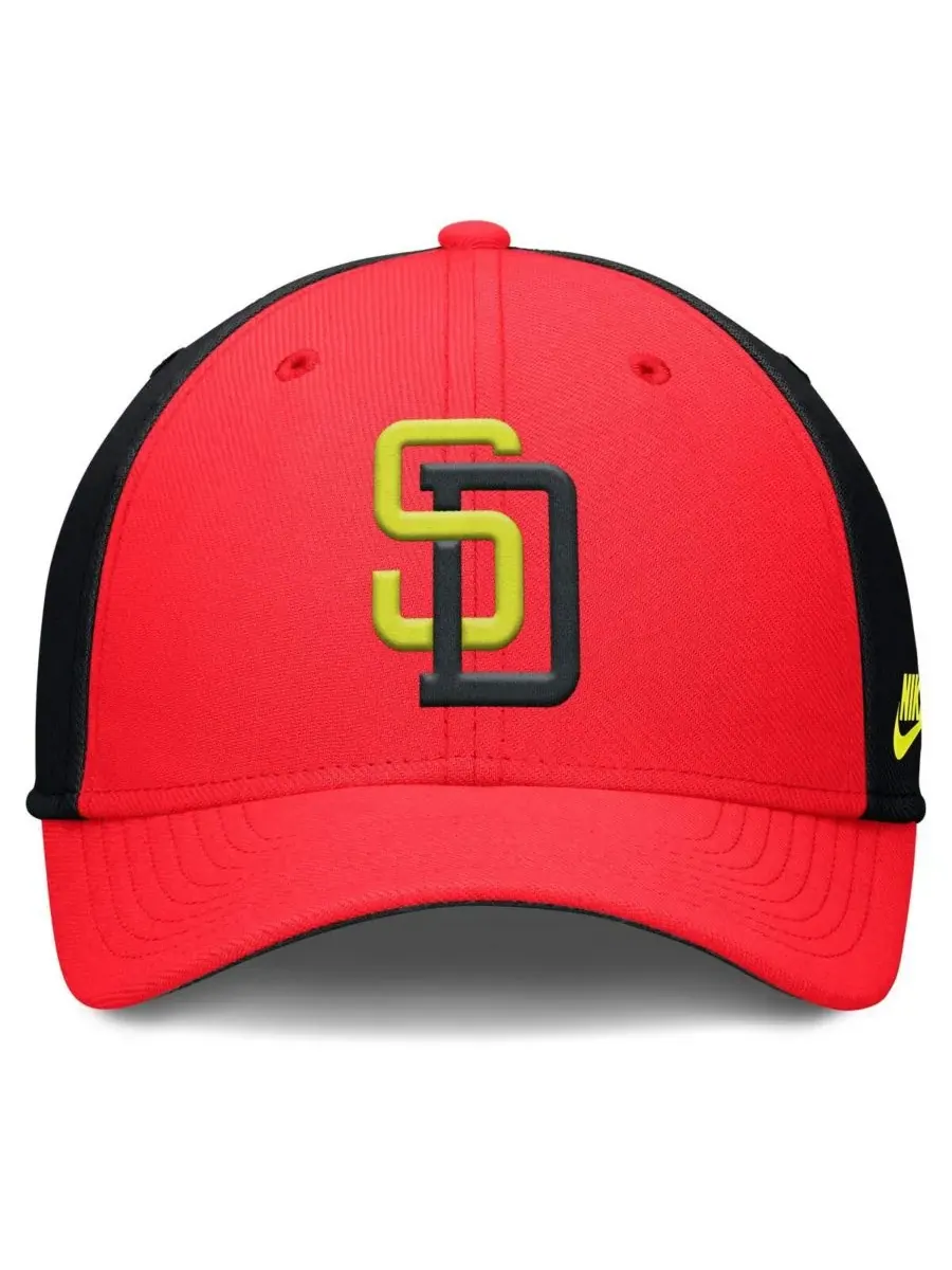 Nike Мужская кепка San Diego Padres Neon 90s Rise Swoosh Flex — изображение 2 из 5, черный