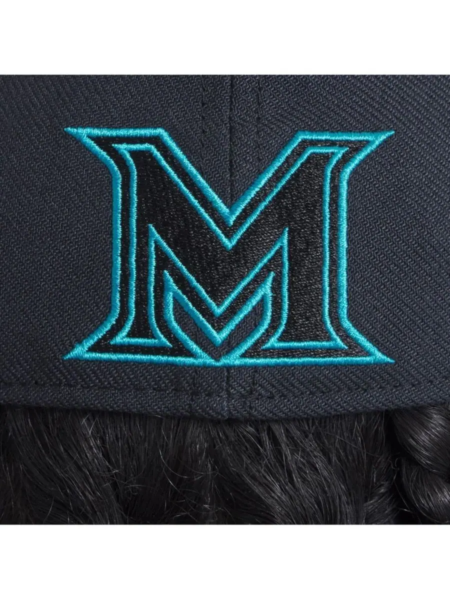 Nike Мужская черная бейсболка Miami Marlins 2025 City Connect Performance Swoosh Flex Hat — изображение 5 из 5, черный