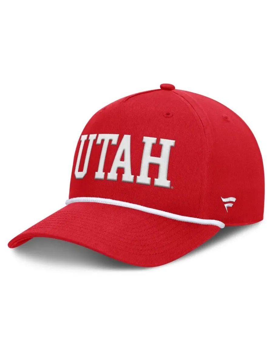 Бейсболка с завязками Utah Utes Foul Ball Rope Adjustable Hat Fanatics — изображение 1 из 4, красный