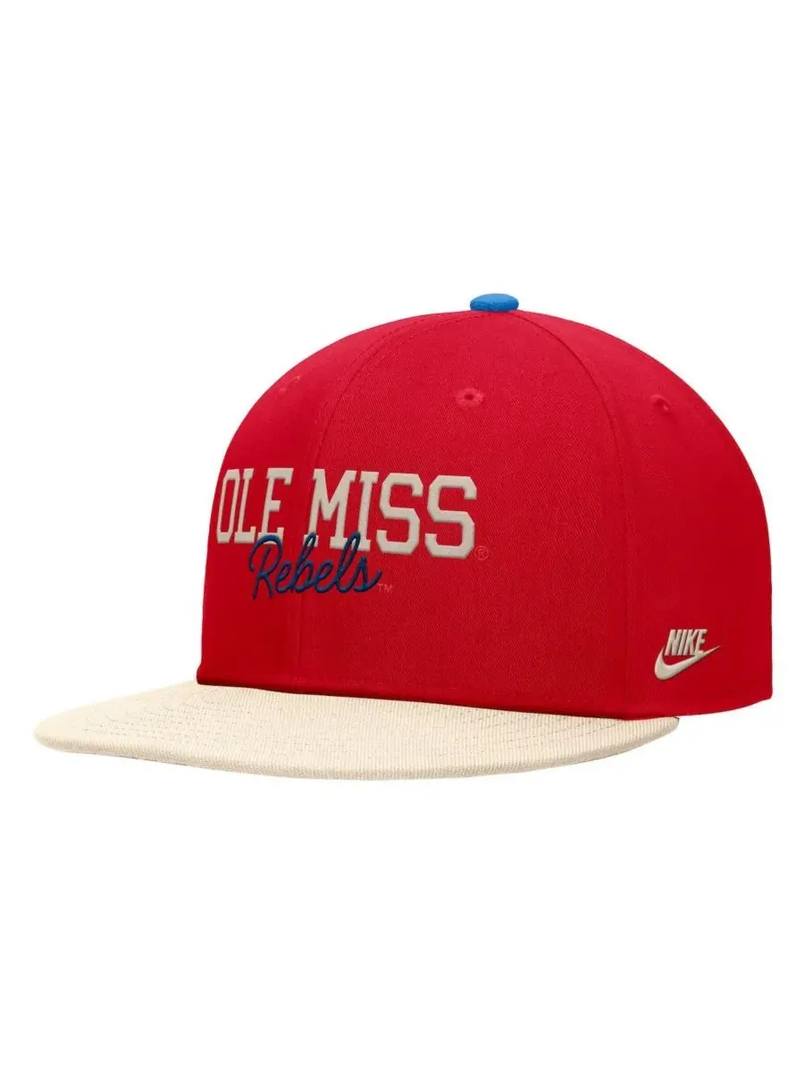 Nike Мужская красная бейсболка Ole Miss Rebels Script Pro Dri-FIT Snapback — изображение 1 из 2, красный