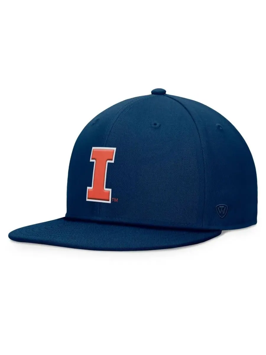 Top of the World Мужская темно-синяя бейсболка Illinois Fighting Illini Fundamental с регулируемой — изображение 1 из 4