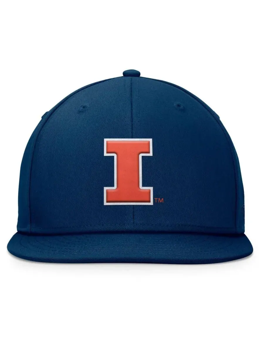 Top of the World Мужская темно-синяя бейсболка Illinois Fighting Illini Fundamental с регулируемой — изображение 2 из 4