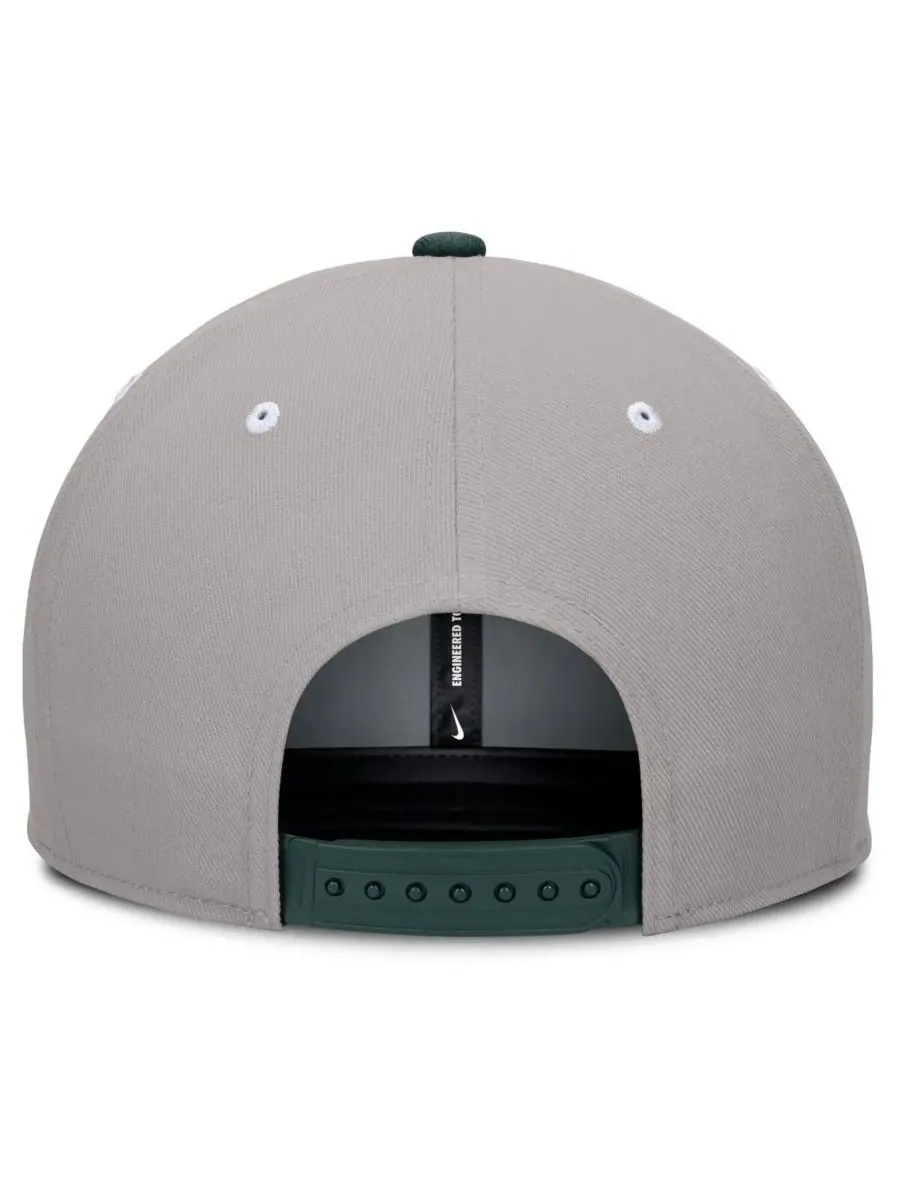 Nike Мужская зелено-серая бейсболка Michigan State Spartans Prep Pro Performance Snapback — изображение 4 из 4, зеленый серый