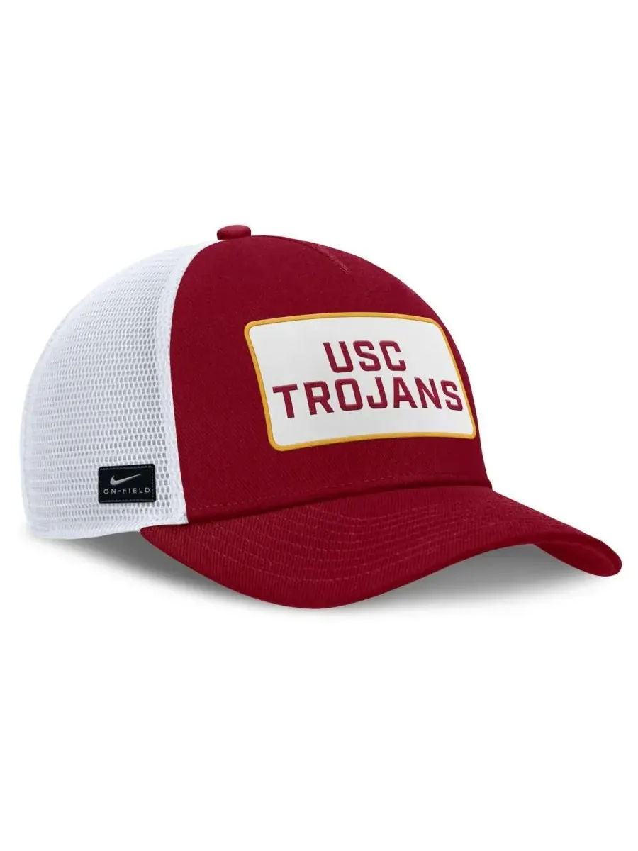 Nike Мужская регулируемая бейсболка-тракер с нашивкой USC Trojans 2025 On-Field Rise Patch — изображение 3 из 4, белый