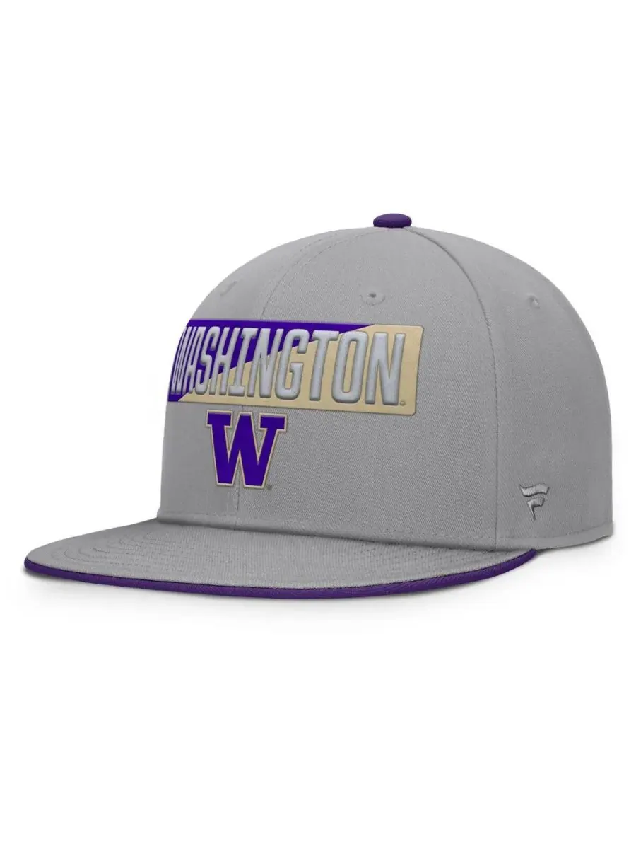 Fanatics Мужская серая бейсболка Washington Huskies Duo Snapback — изображение 1 из 4, серый