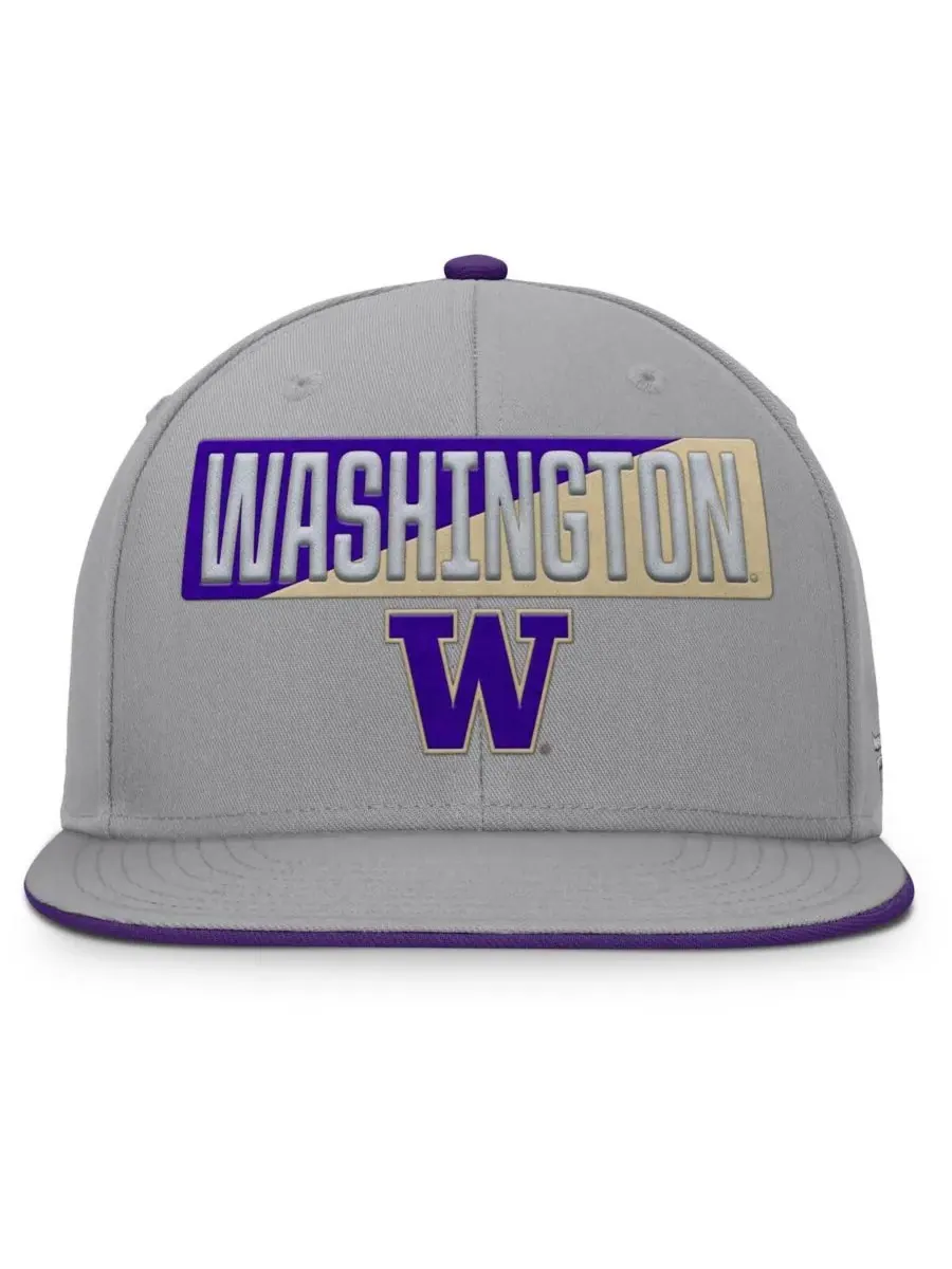Fanatics Мужская серая бейсболка Washington Huskies Duo Snapback — изображение 2 из 4, серый