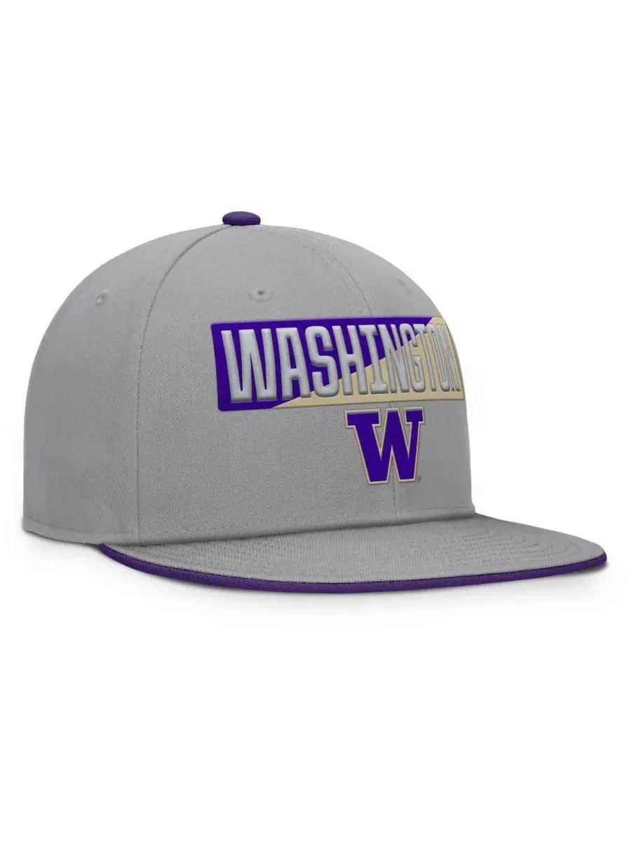 Fanatics Мужская серая бейсболка Washington Huskies Duo Snapback — изображение 3 из 4, серый