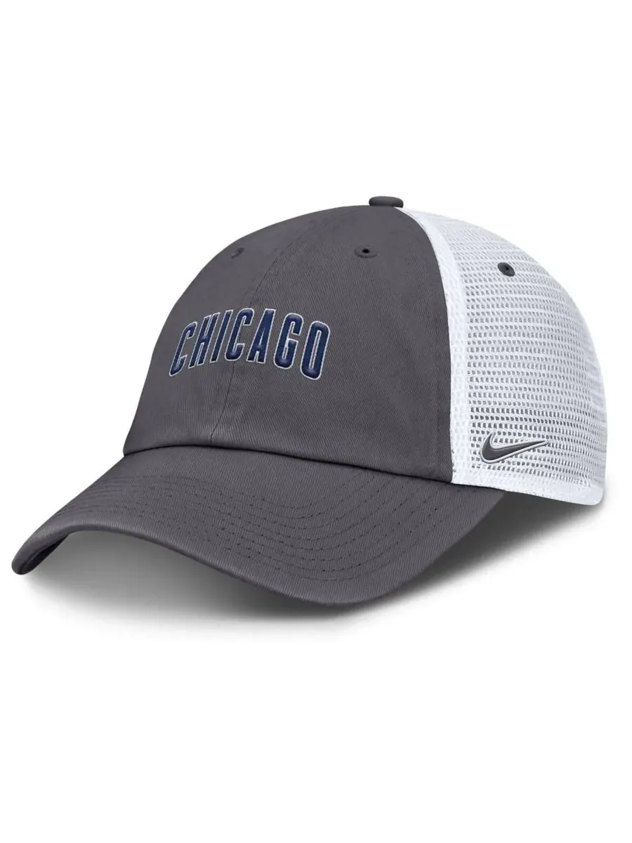 Nike Мужская серая регулируемая кепка-тракер с логотипом Chicago Cubs — изображение 1 из 4, серый