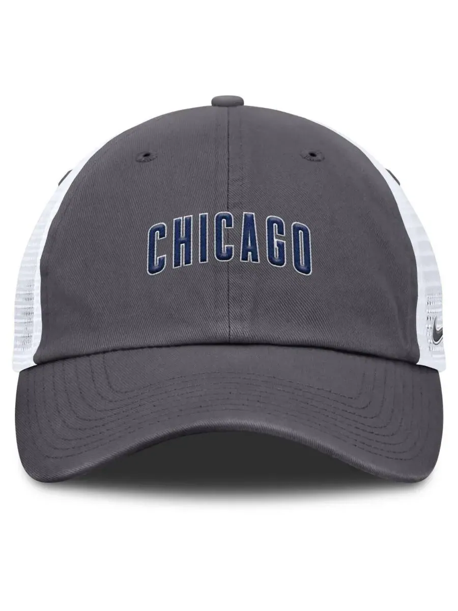 Nike Мужская серая регулируемая кепка-тракер с логотипом Chicago Cubs — изображение 2 из 4, серый