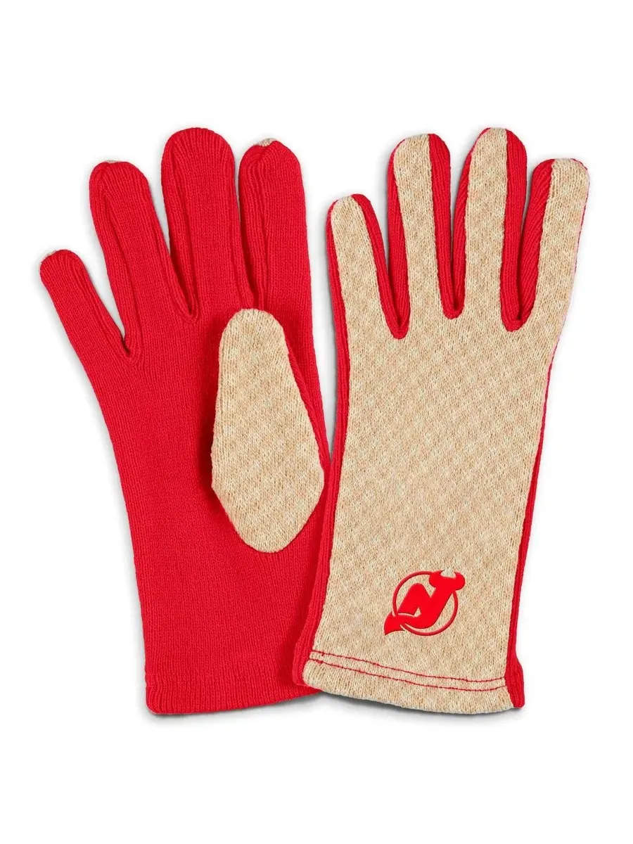 Комплект из шарфа и перчаток с вышивкой New Jersey Devils WEAR by Erin Andrews — изображение 3 из 3, бежевый
