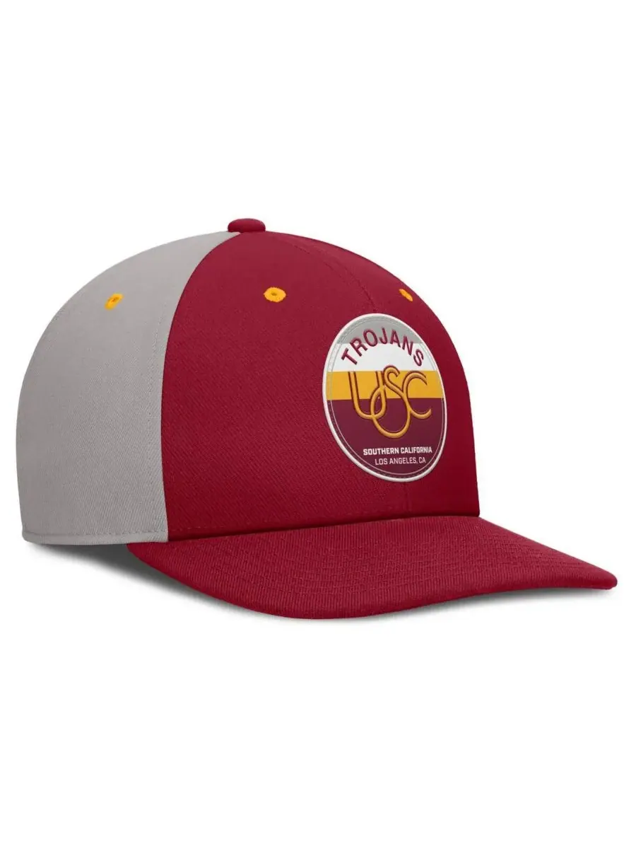 Nike Мужская бейсболка USC Trojans Prep Pro Performance Snapback в расцветке Cardinal/Gray — изображение 2 из 4, серый