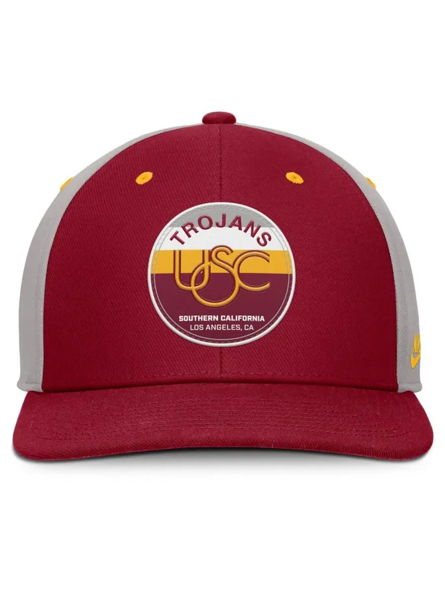 Nike Мужская бейсболка USC Trojans Prep Pro Performance Snapback в расцветке Cardinal/Gray — изображение 3 из 4, серый