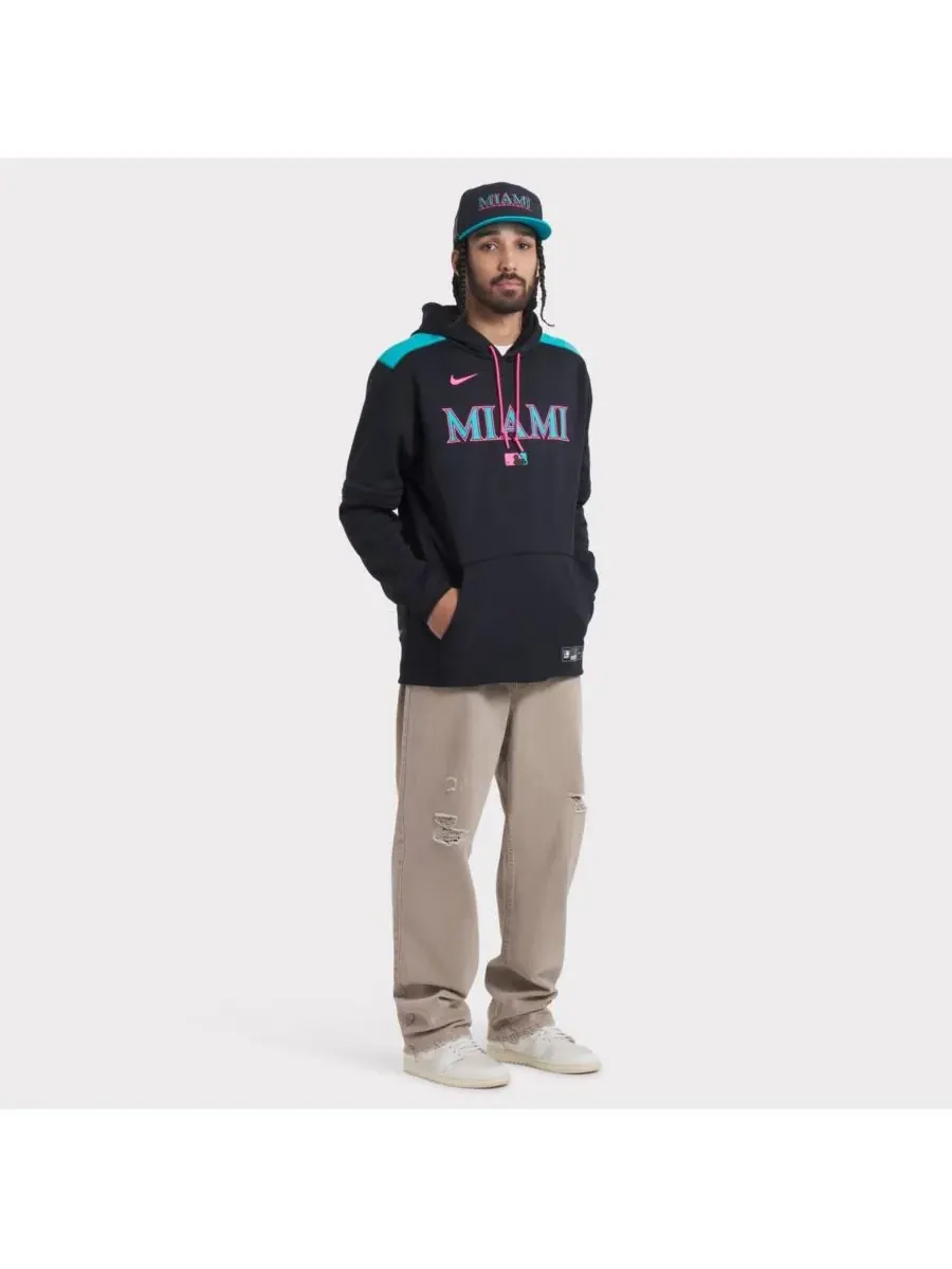 Nike Мужская черная бейсболка Miami Marlins 2025 City Connect Performance Fitted Hat — изображение 3 из 5, черный