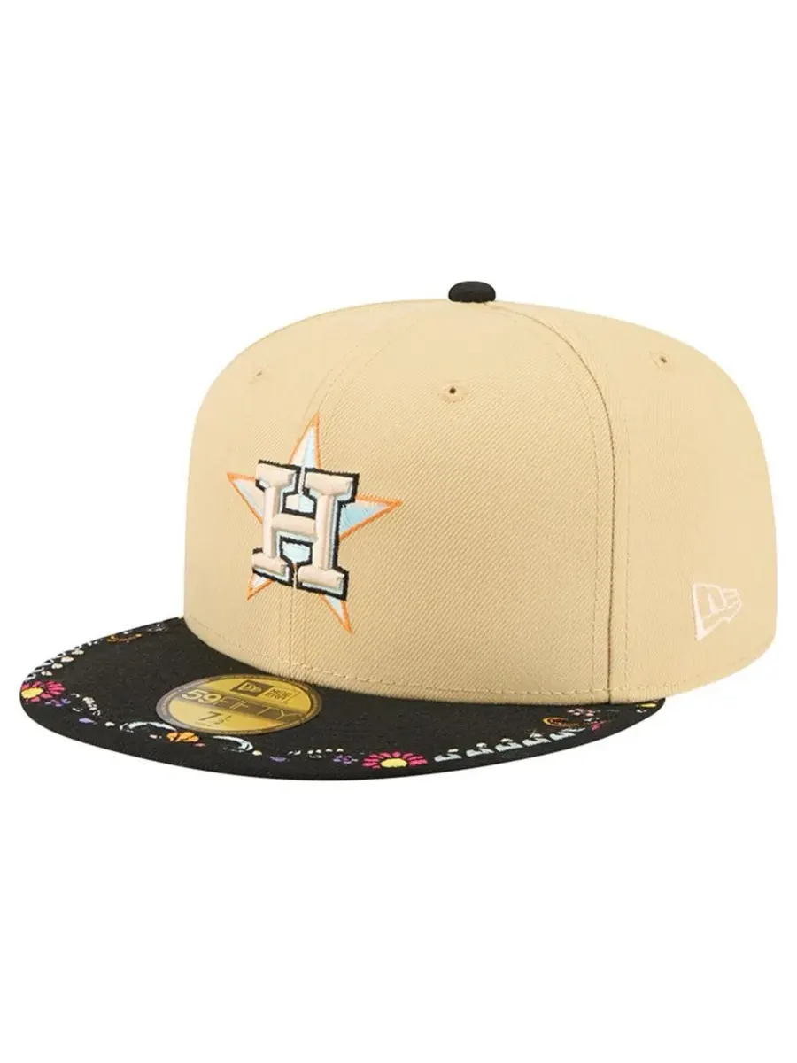Кепка с вышивкой Houston Astros Two-Tone Embroidered Visor 59FIFTY New Era — изображение 1 из 5, светлый бежевый