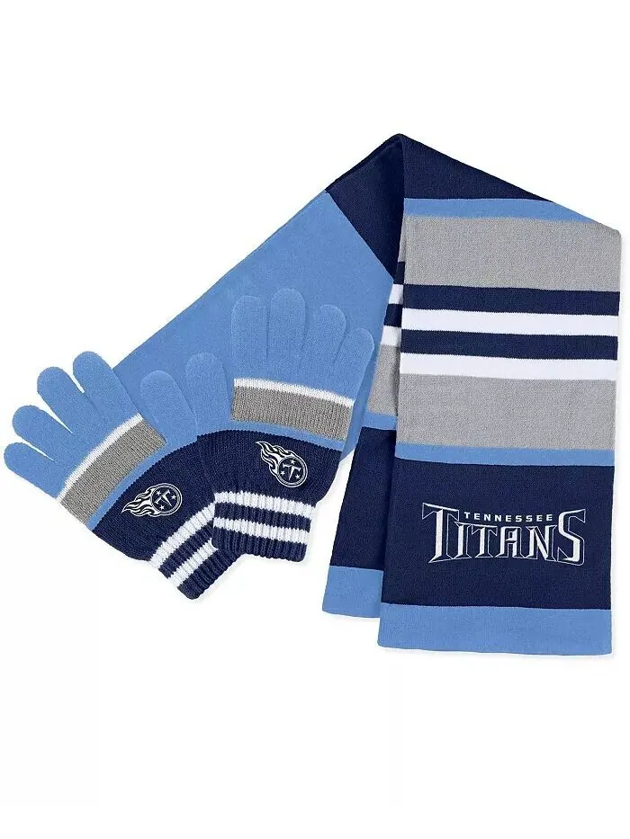 Женский комплект перчаток и шарфа Tennessee Titans Stripe WEAR by Erin Andrews — изображение 1 из 3