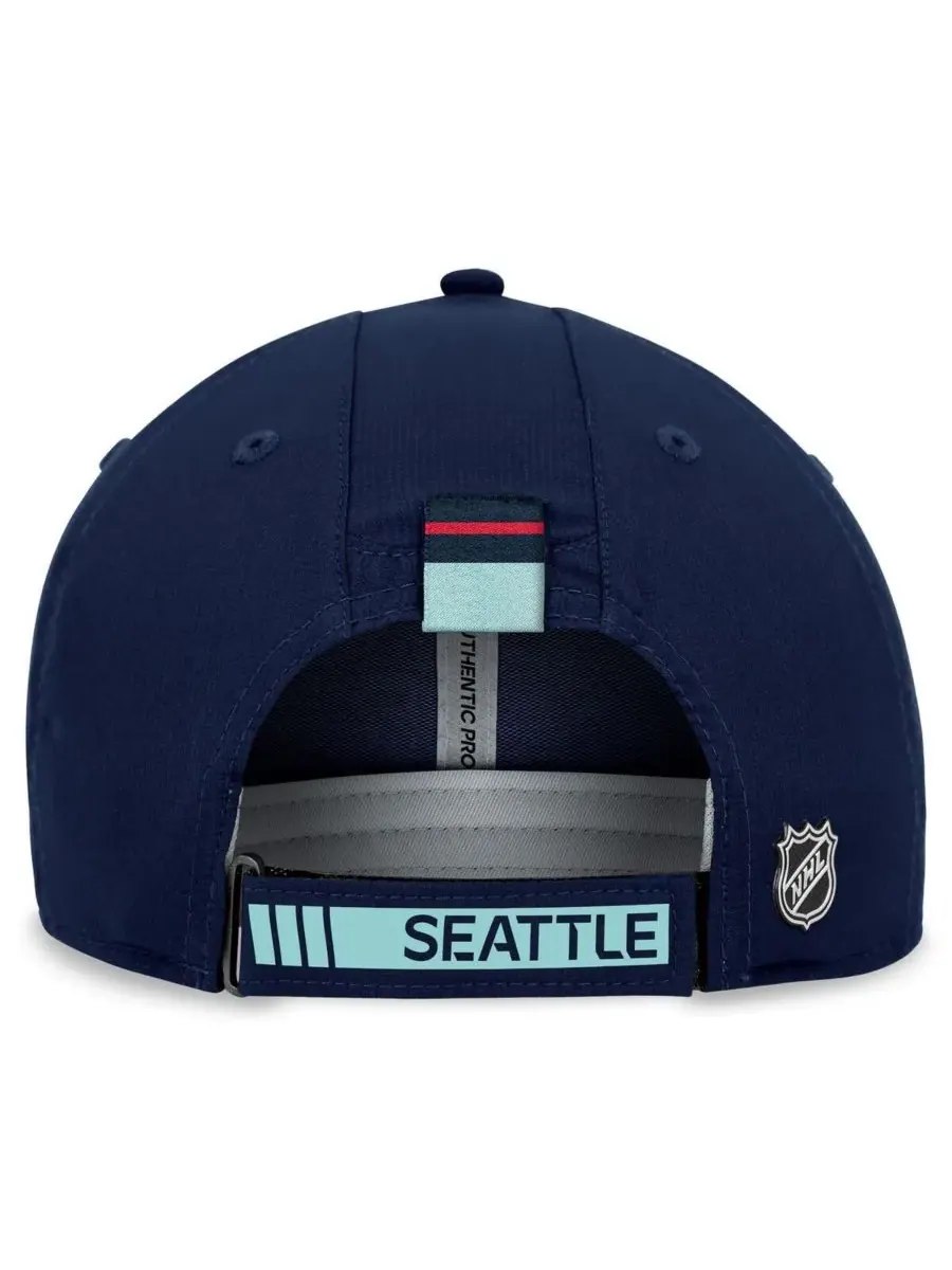 Fanatics Мужская синяя регулируемая кепка Seattle Kraken Authentic Pro Rink — изображение 4 из 4, синий