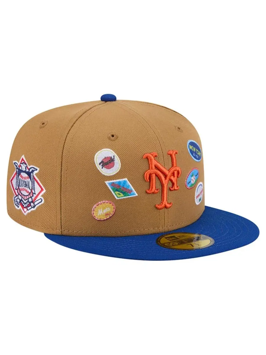 Кепка с фруктовыми стикерами New York Mets Fruit Sticker 59FIFTY New Era — изображение 1 из 5, бежевый