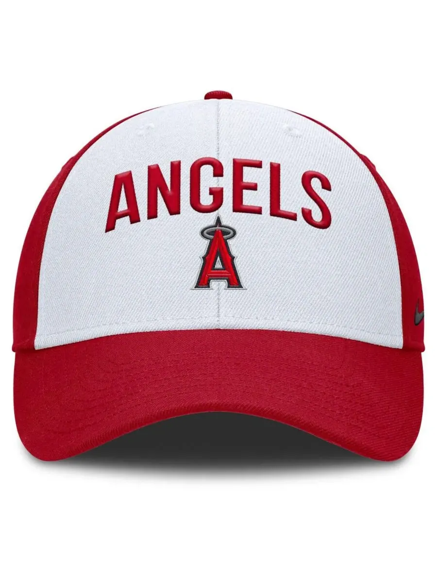 Nike Мужская регулируемая бейсболка Los Angeles Angels Club белого/красного цвета — изображение 3 из 4, белый красный