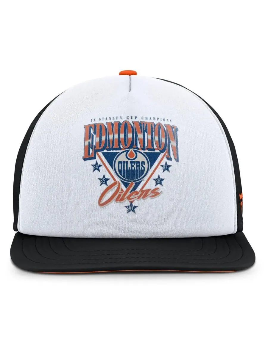 Fanatics Мужская бело-черная бейсболка Edmonton Oilers из коллекции Decades с застежкой-регулятором — изображение 3 из 3