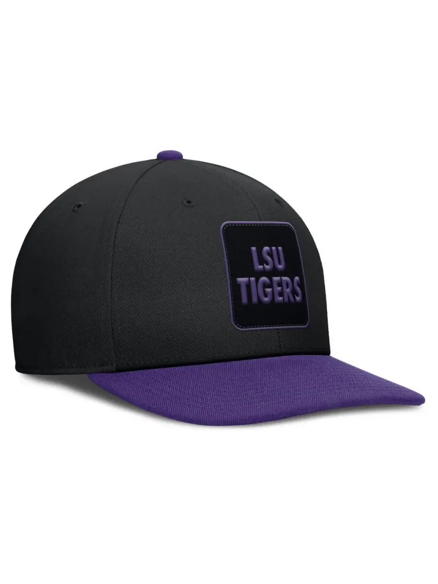 Nike Мужская черно-фиолетовая кепка-снепбек LSU Tigers 2025 Sideline Campus Pro Local — изображение 3 из 4, черный фиолетовый